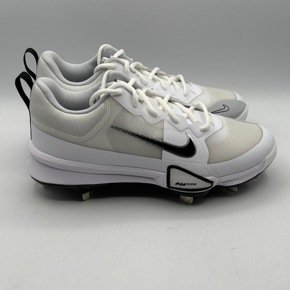 Nike Force Zoom Trout 9 Pro Mens 8.5 White Black Platinum Cleats FB2907-102